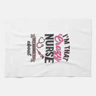 Crazy Nurse Citaat Vintage Gravure Shirt Ontwerp_1 Theedoek