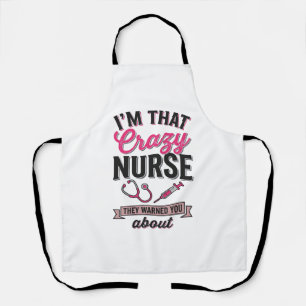 Crazy Nurse Quote Vintage Gravure Shirt Ontwerp_1 Schort