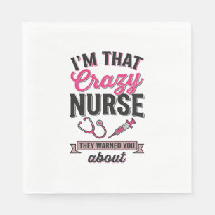 Crazy Nurse Quote Vintage Gravure Shirt Ontwerp_1 Servet
