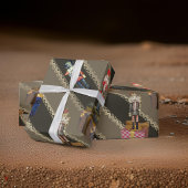 Crazy Nutcrackers Staande op Gifts Brown Cadeaupapier