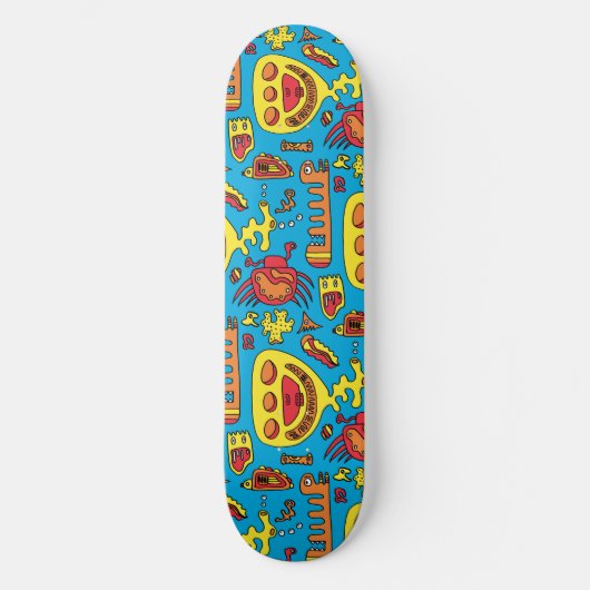 Crazy Ocean Creats and Yellow Submarine Beach Persoonlijk Skateboard (Voorkant)