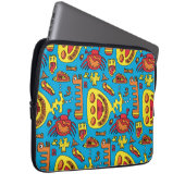 Crazy Ocean Creatures and Yellow Submarine Laptop Sleeve (Voorkant Rechts)