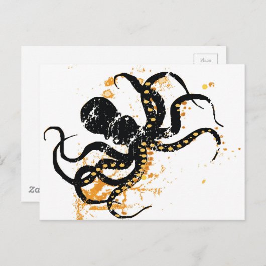 Crazy Octopus Briefkaart (Voorkant / Achterkant)