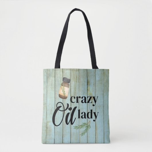 Crazy Oil Lady Pun Aromatherapy Essential Oil Draw Tote Bag (Voorkant)