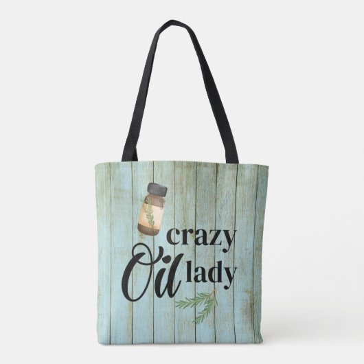Crazy Oil Lady Pun Aromatherapy Essential Oil Draw Tote Bag (Achterkant)