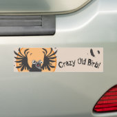 Crazy Old Birb Raven Bumpersticker (Op auto)