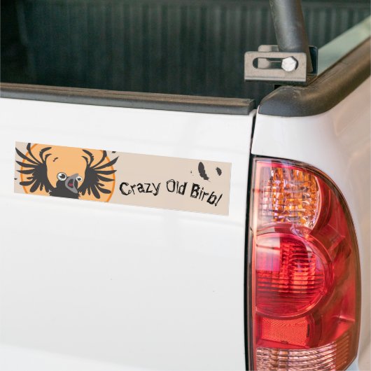 Crazy Old Birb Raven Bumpersticker (Op Truck)