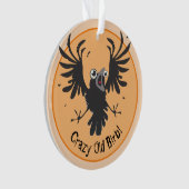 Crazy Old Birb Raven Ornament (voorkant)