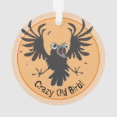 Crazy Old Birb Raven Ornament (achterkant)