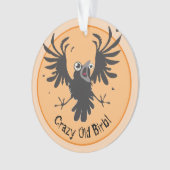 Crazy Old Birb Raven Ornament (voorkant)