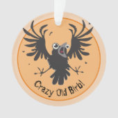 Crazy Old Birb Raven Ornament (voorkant)