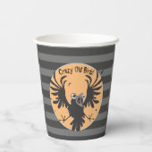 Crazy Old Birb Raven Papieren Bekers (Achterkant)