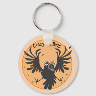Crazy Old Birb Raven Sleutelhanger