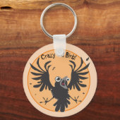 Crazy Old Birb Raven Sleutelhanger (Voorkant)