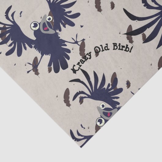 Crazy Old Birb Raven Tissuepapier (Detail)