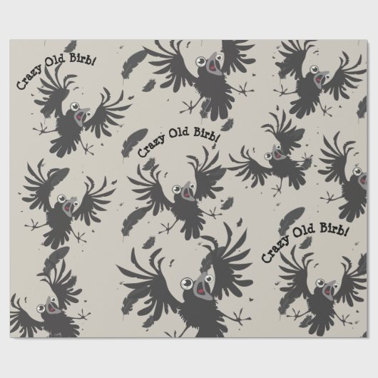 Crazy Old Birb Raven~wrappaper Cadeaupapier (Vlak)