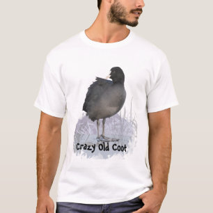 "Crazy Old Coot" Leuk citaat met Coot Bird Art T-shirt