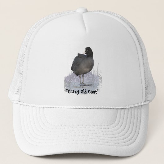 "Crazy Old Coot" Quote "Old Age Fun Coot Bird Trucker Pet (Voorkant)