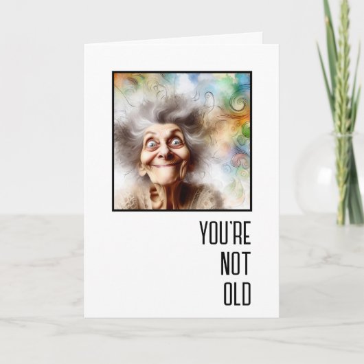 Crazy Old Lady Birthday Kaart (Voorkant)