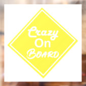 Crazy On Board Raamsticker (Vel 2)