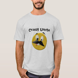 Crazy oom Happy Face met Mustache T-shirt