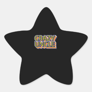 Crazy oom Items Gift voor oom Gezinsgeschenk Ster Sticker