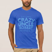 Crazy oom noemde blauwe typografische slogan t-shi t-shirt (Voorkant)