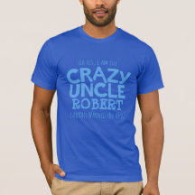 Crazy oom noemde blauwe typografische slogan t-shi
