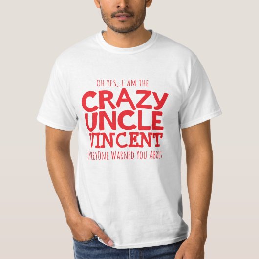 Crazy oom noemde rode typografische slogan t-shirt (Voorkant)