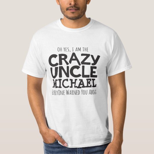 Crazy oom noemde zwarte typografische slogan t-shi t-shirt (Voorkant)