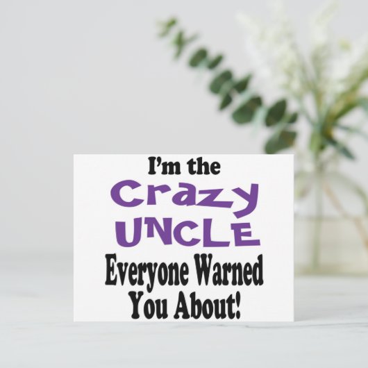 Crazy oom Warning Briefkaart (Staand voorkant)