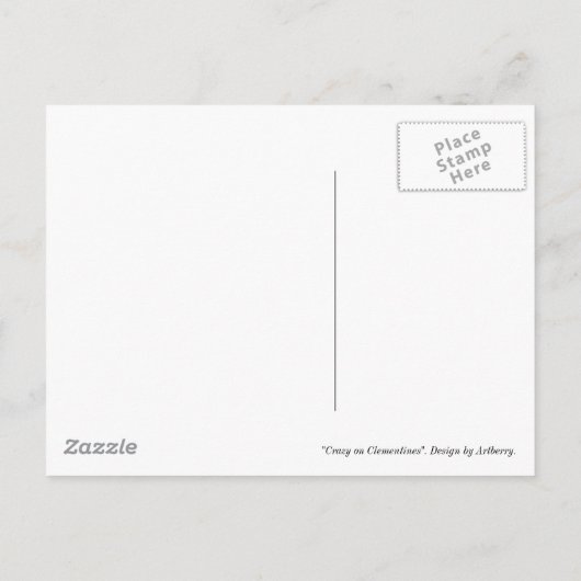 Crazy op Clementines - Zwart Briefkaart (Achterkant)