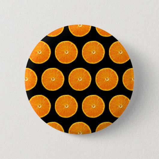 Crazy op Clementines - Zwart Ronde Button 5,7 Cm (Voorkant)