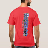 CRAZY op FRONT, FRENZIEDgeesten op terug in BLUE! T-shirt (Achterkant)
