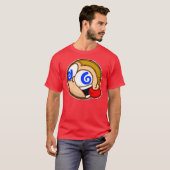 CRAZY op FRONT, FRENZIEDgeesten op terug in BLUE! T-shirt (Voorkant volledig)