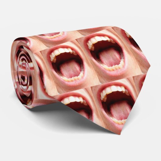 CRAZY OPEN MOUTH STROPDAS (Opgerold)