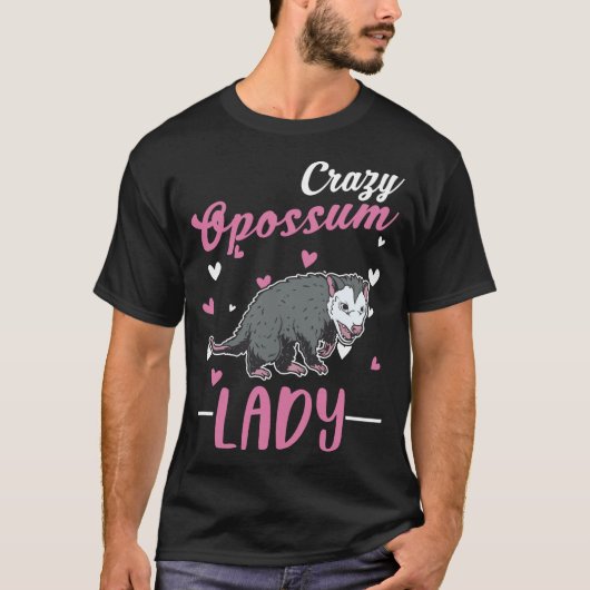 Crazy Opossum lady Possum Girl T-shirt (Voorkant)
