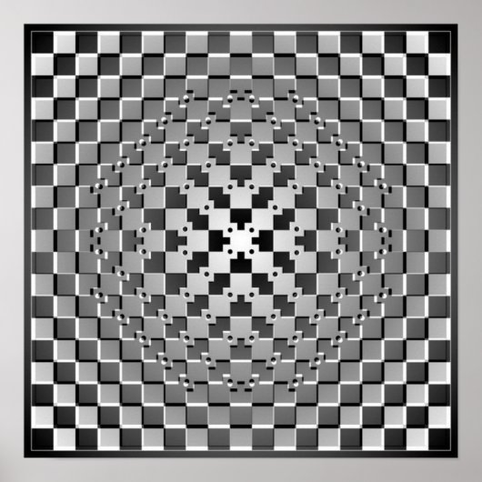 Crazy Optical Illusion - Morphing Metal Square Poster (Voorkant)