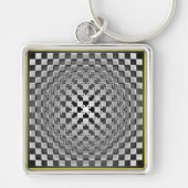 Crazy Optical Illusion - Morphing Metal Square Sleutelhanger (Voorkant)