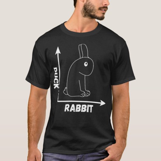 Crazy Optical Illusion Rabbit Duck Perspective Wit T-shirt (Voorkant)