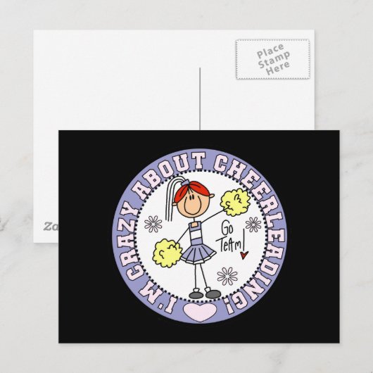 Crazy Over Cheerlead T-shirts en cadeautjes Briefkaart (Voorkant / Achterkant)