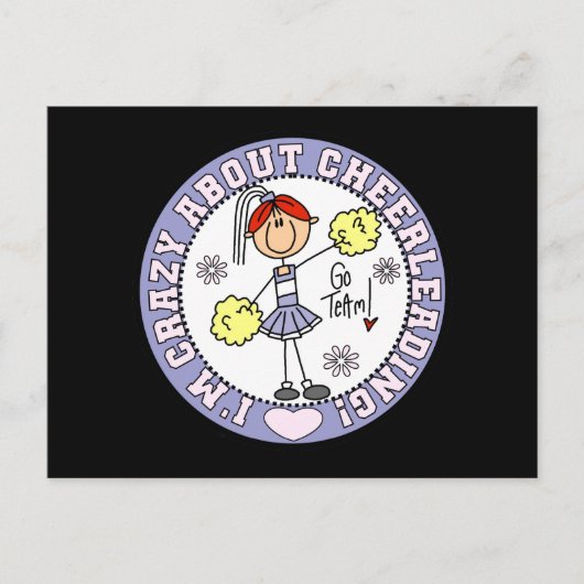 Crazy Over Cheerlead T-shirts en cadeautjes Briefkaart (Voorkant)