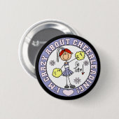 Crazy Over Cheerlead T-shirts en cadeautjes Ronde Button 5,7 Cm (Voorkant /achterkant)