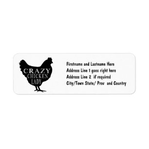 Crazy over Chickens Cute Hen Graphic Etiket