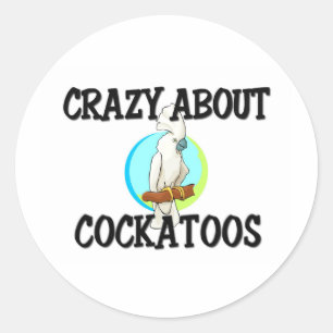 Crazy over Cockatoos Ronde Sticker