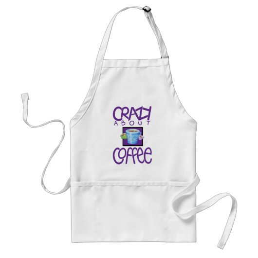 Crazy over Coffee paars Apron Standaard Schort (Voorkant)