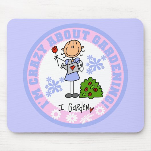 Crazy over Gardening Mousepad Muismat (Voorkant)