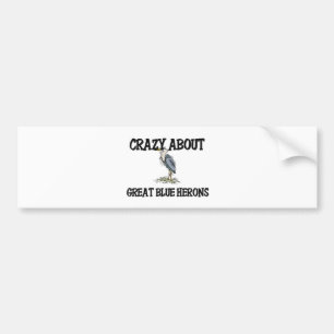 Crazy over grote blauwe herons bumpersticker