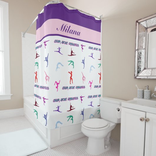 Crazy Over Gymnastiek Douchegordijn (In situ)