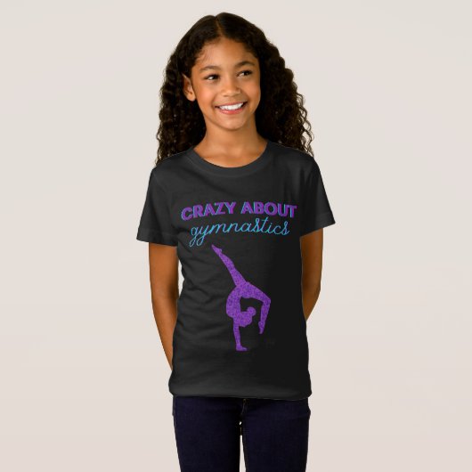Crazy Over Gymnastiek Paars en Aqua T-Shirt (Voorkant volledig)